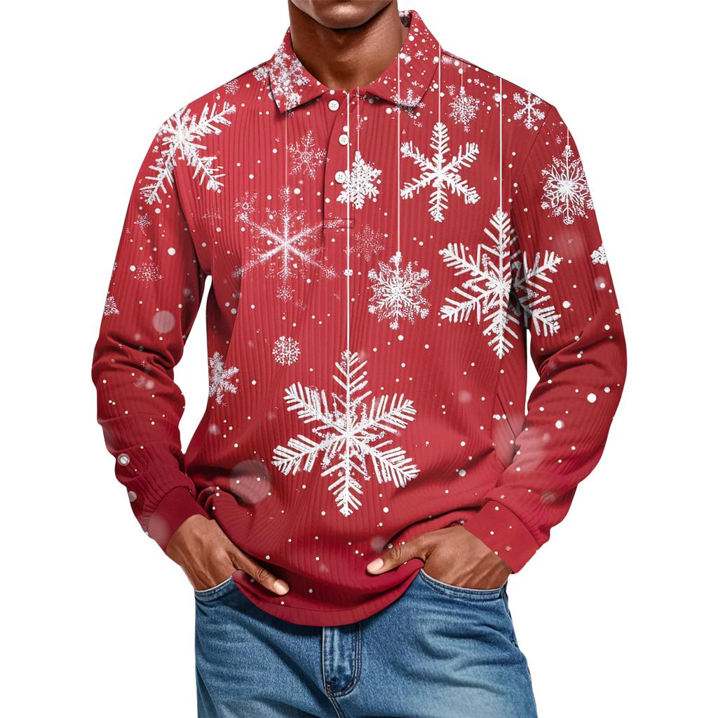 Men's Casual Style Solid Color Loose Shirt Long-sleeved Top