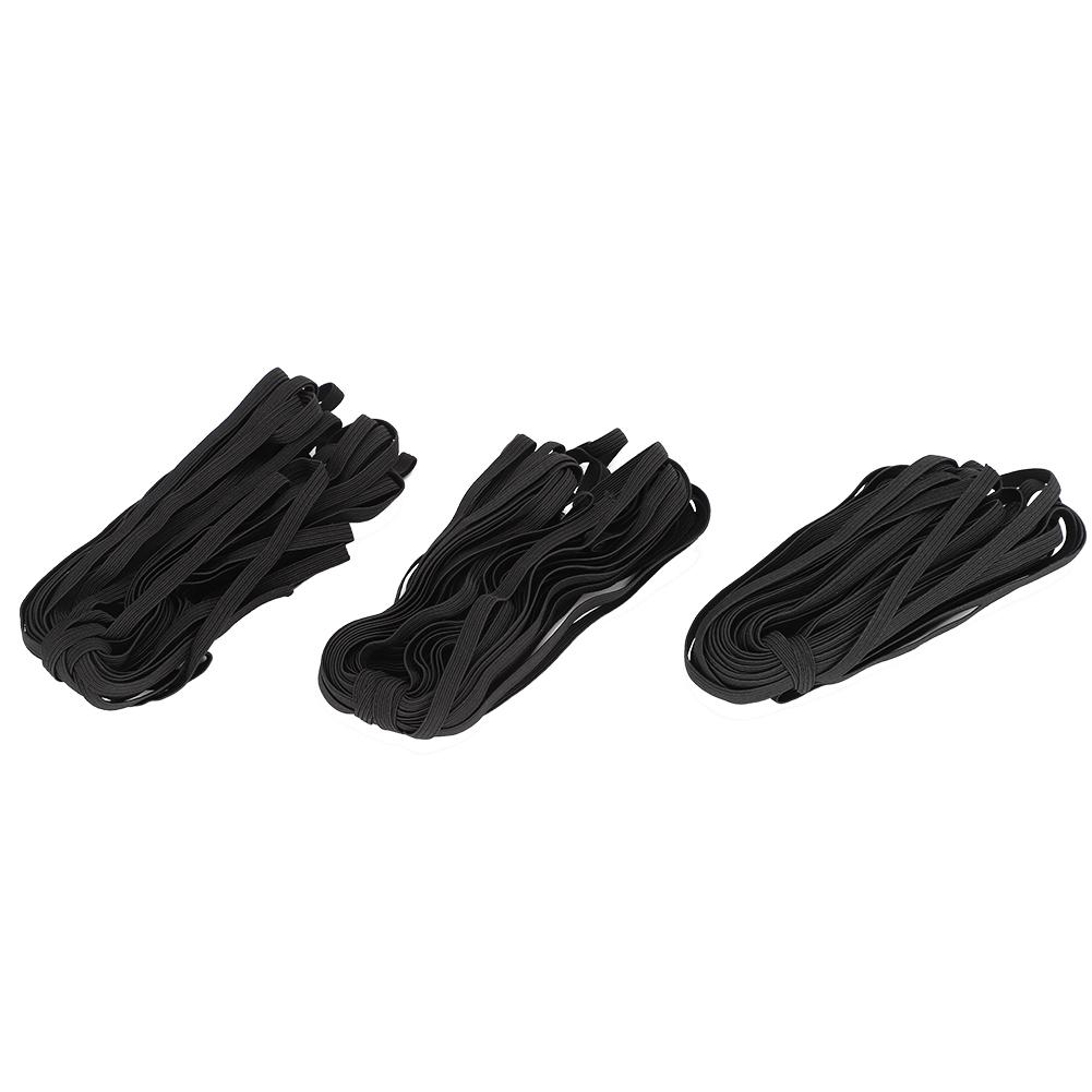 3 пакета 0,6 см 10 м 32,8 фута Плоская эластичная веревка Шнур Резинки для шитья одежды DIY Крафт-проектЧерный