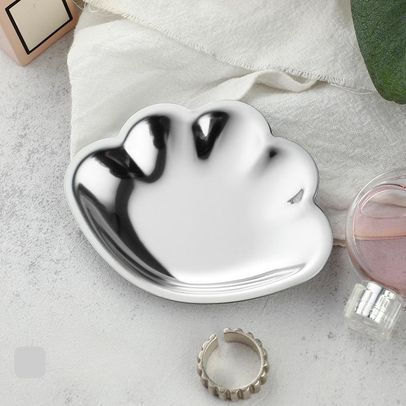 Shell Shape Metal Trays High Quality Stainless Steel Plating Decorative Plates 9*7cm Small Jewelry Trays