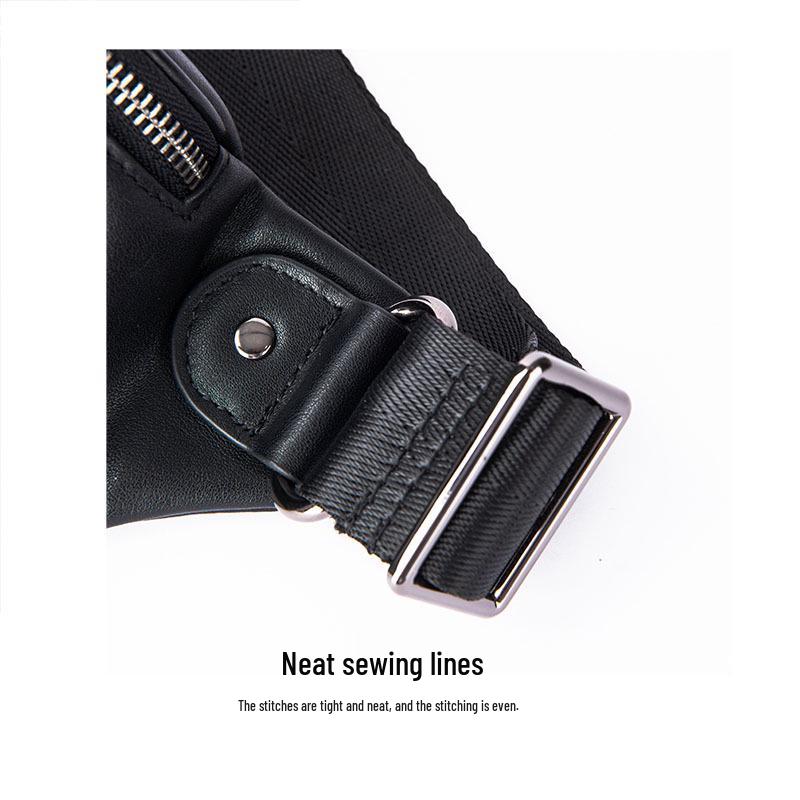 Мужская модная минималистичная поясная и нагрудная сумка - Натуральная коровья кожа, Мягкая повседневная кроссбоди, Японский и корейский стиль