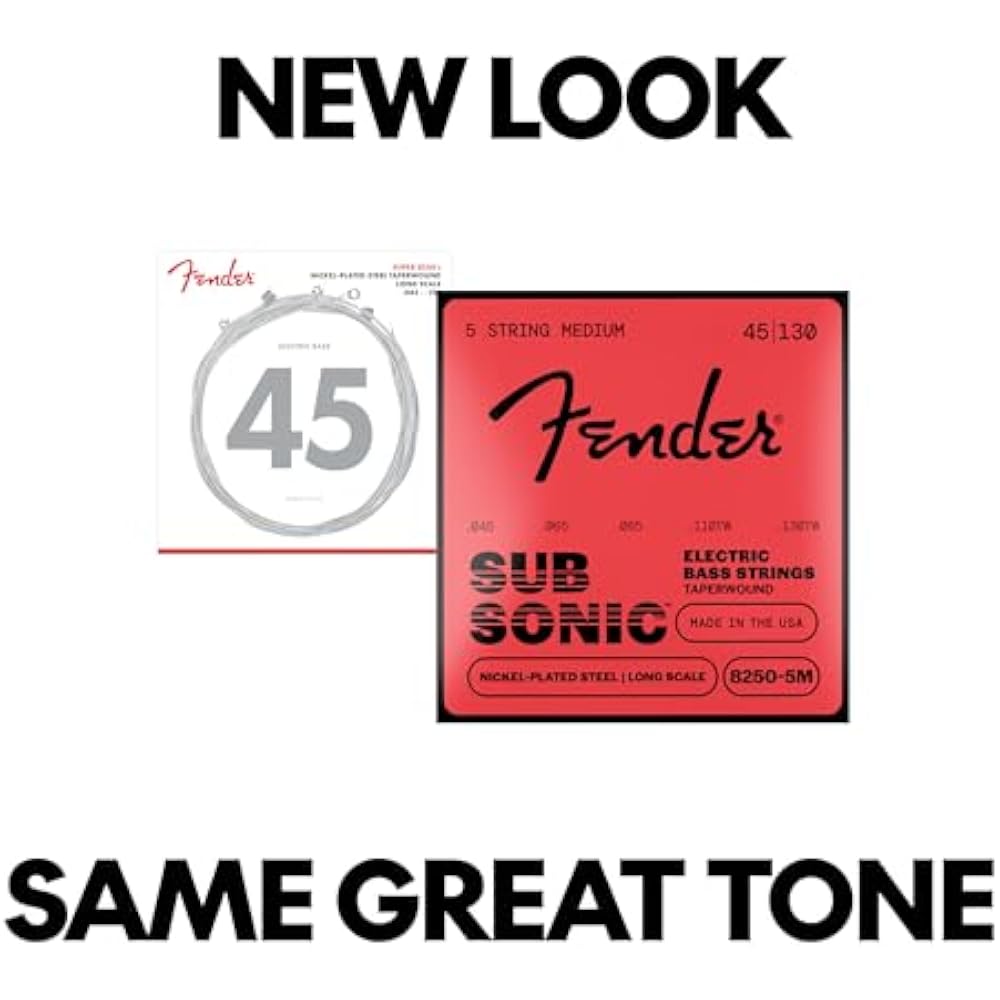 Fender Fender Струны для электробаса SubSonic™ 8250-5M Басовые струны, Никелированная сталь с конической обмоткой...