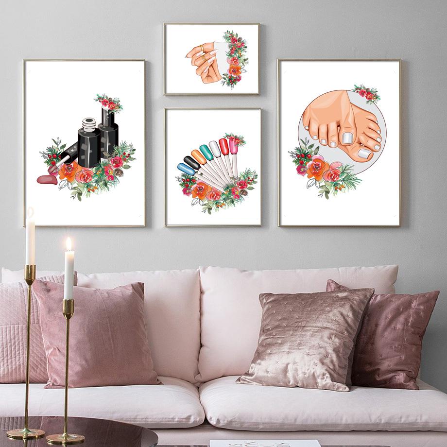 Fashion Nail Polish Manicure Pedicure Posters And Print Beauty Salon Wall Art Canvas Painting Spa Decor Pictures For Living Room