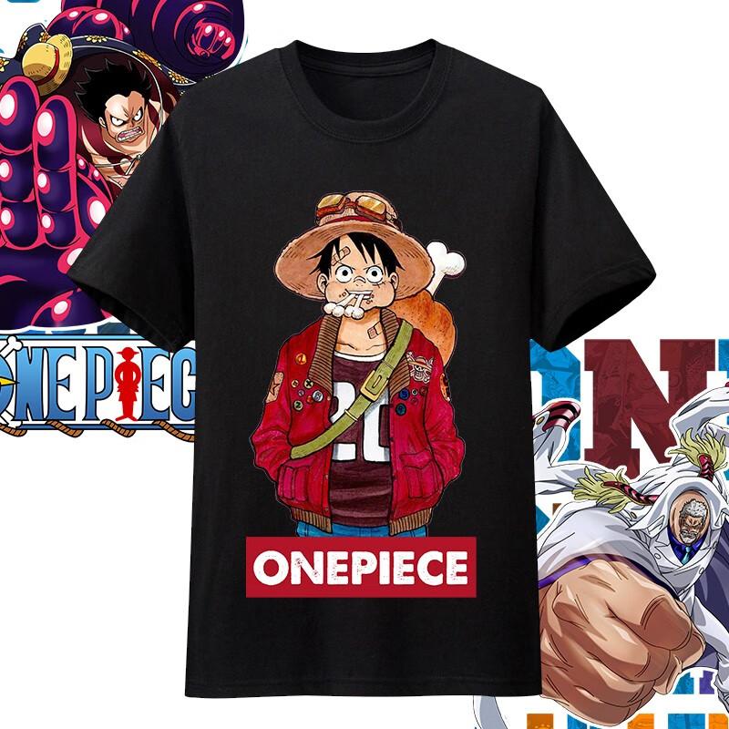 Хлопковая футболка оверсайз с принтом персонажей аниме One Piece для мужчин и женщин, удобная, в стиле Y2K, детская одежда, летний тренд, футболки