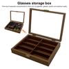 Wooden Sunglasses Organizer with 8 Slots Lockable Display Case for Women Men Glasses Storage Box for Multiple Eyewear Watches Jewelry