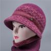 Зимняя шапка женская флисовая утолщенная теплая шапка с защитой ушей большая поля пожилая женщина вязаная шерстяная шапка
