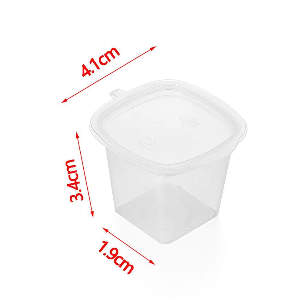 25Pcs 25/45ML Disposable Plastic Takeaway Sauce Cup Containers Food Box With Hinged Lids Small Pigment Palette Case