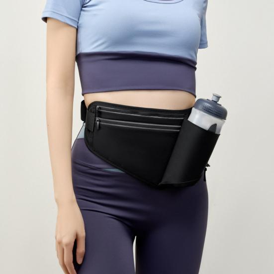 Hydration Waist Bag Waterproof Waist Pack with Water Bottle Holder Reflective Strips Adjustable Belt Fanny Pack for Running Hiking Cycling