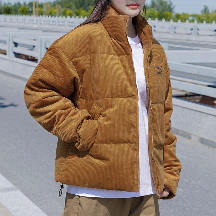 Puma Logo Print Solid Color Stand Collar Down Jacket Unisex Outerwear 535581-74
