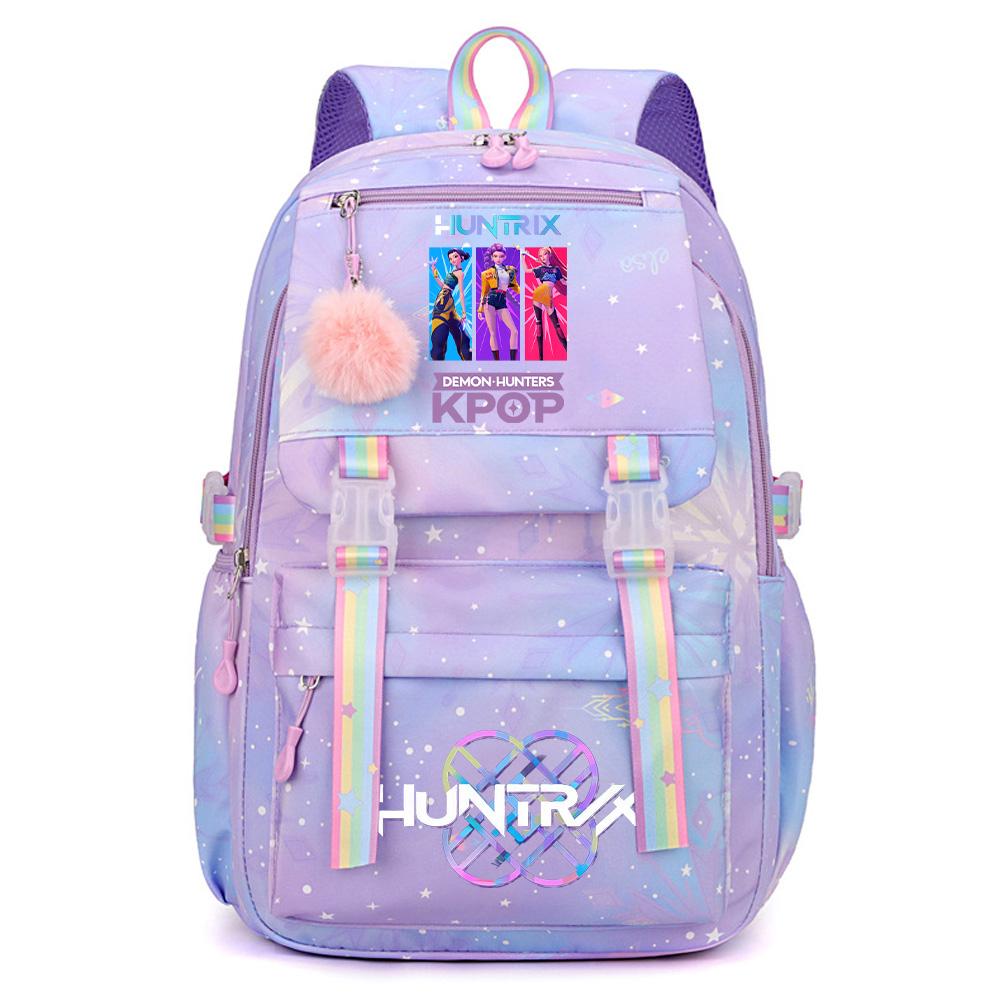 Anime K-Pop Demon Hunters Printed Large Capacity Waterproof Backpack Teenger Student Girl Boy Schoolbag Bookbag Women Waterproof Travel Bag Rucksak