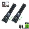 Built in Battery LED Powerful Flashlight USB Rechargeable Power Display Screen Outdoor Camping Portable Torch Emergency Lighting