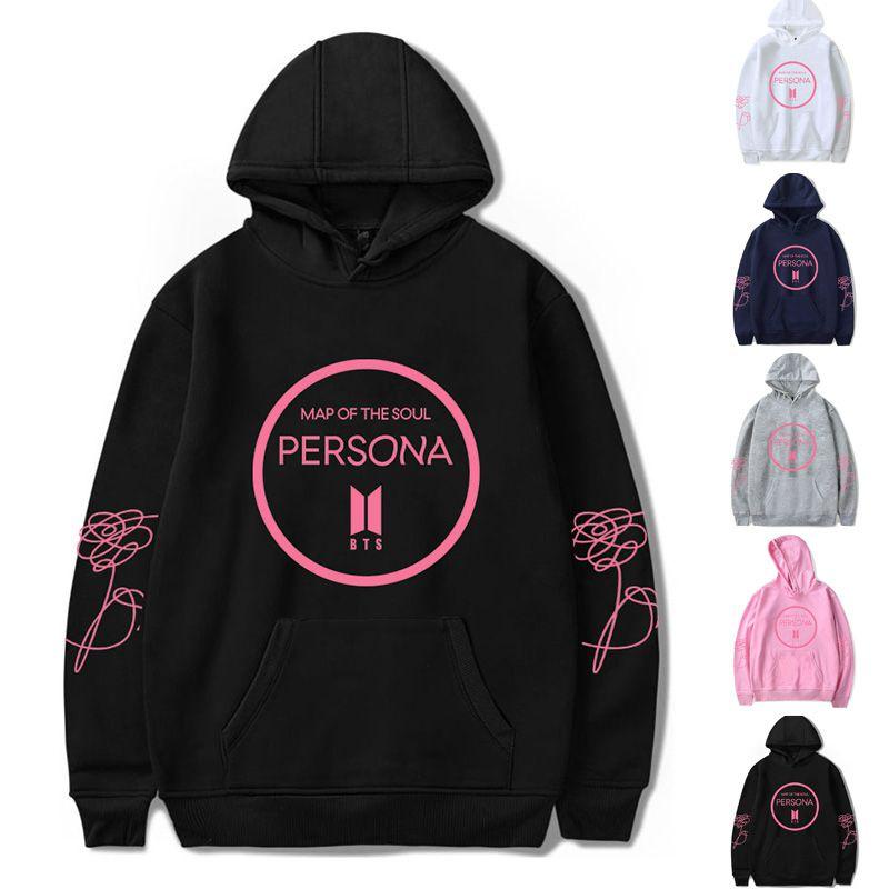 Худи из смесового хлопка Map Of The Soul Persona Kpop Bts Bangtan Boys с капюшоном и длинными рукавами