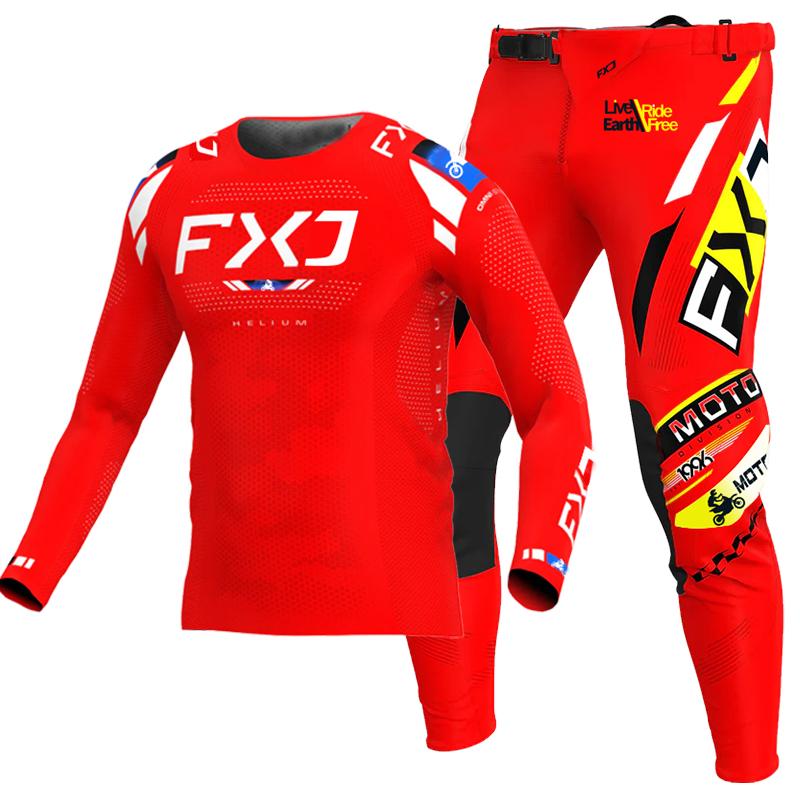 НОВЫЙ 2026 FXJ розовый комплект экипировки для эндуро и мотокросса mx джерси штаны зеленая мотоциклетная одежда mtb carracing костюм Оборудование для бездорожья