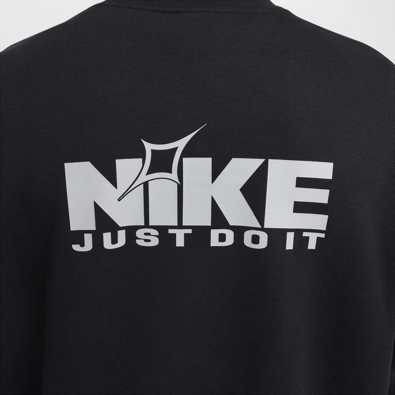 Nike Удобная модная толстовка с круглым вырезом и логотипом Club Oversized, мужская толстовка черного цвета Wolf-Grey HQ2962-010