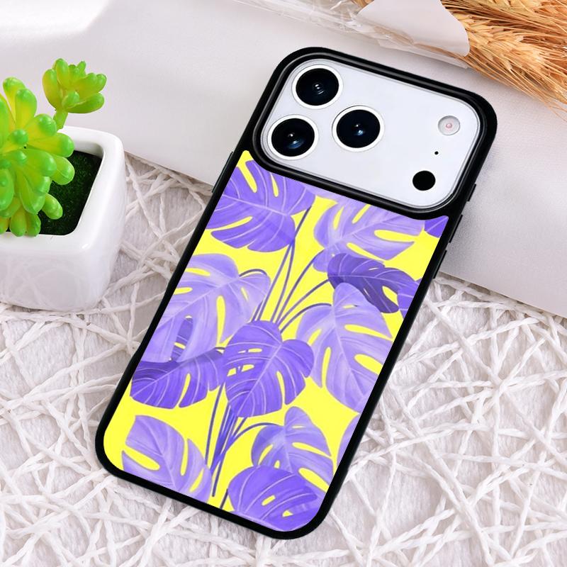 Зеленый чехол-лист Монстеры для iPhone 17 Air 16 15 11 12 14 13 Pro Max Ударопрочный чехол