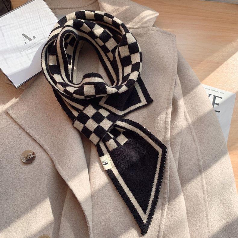 Women Fashion Plaid Scarf Female Autumn Winter Thick Neck Warm Outdoor Neck Scarf