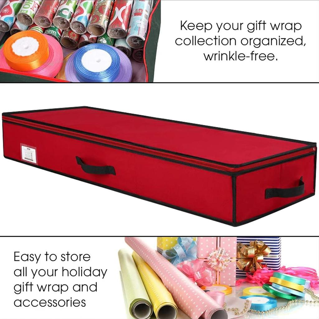 Сумка для хранения подарочной упаковочной бумаги, водонепроницаемая рождественская подарочная упаковка, органайзер, большая вместительная коробка-контейнер для упаковочных материалов