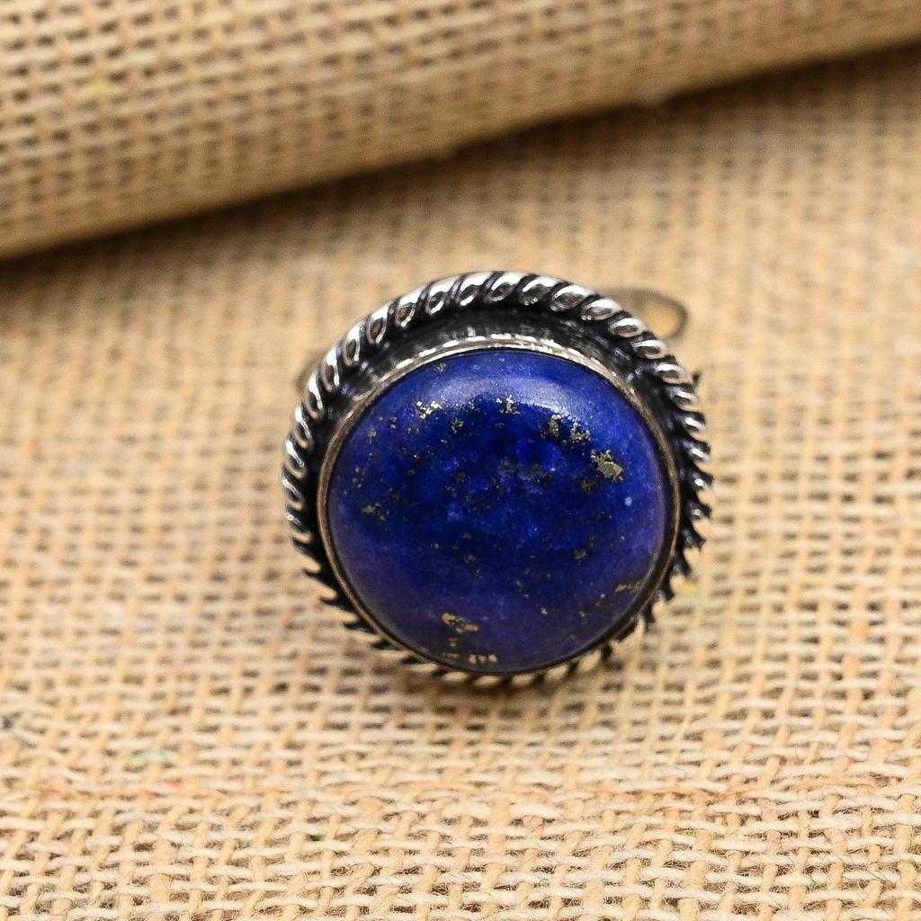 Lapis Lazuli Gemstone Handmade 925 Sterling Silver Ring Jewelry For Christmas