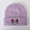 New Animation Cartoon Geng Gui Big Mouth Red Eyes Embroidery Autumn and Winter Wool Knitted Hat Pullover Thermal Hat