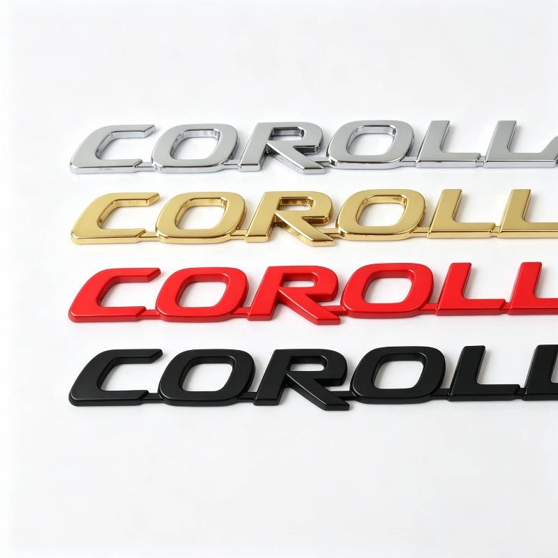 Подходит для логотипа автомобиля COROLLA задний логотип персонализированная модификация металлическая английская буквенная наклейка на автомобиль черная