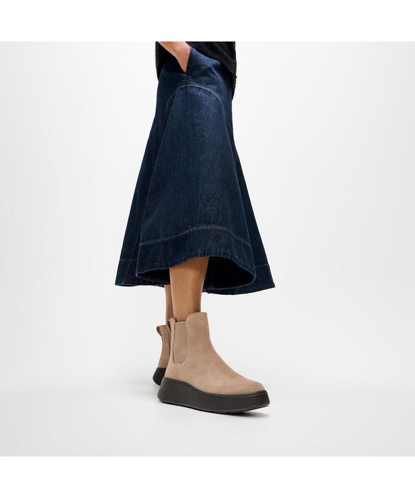 Fitflop [F-Mode] Women'S Suede Platform Chelsea Boots - Taupe (Ft59K2B253)
