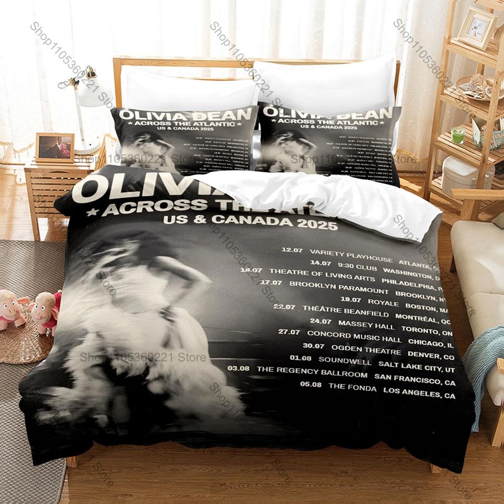 Olivia Dean Fan Merch Duvet Cover + 2 Pillowcases, Fashion Print Bedding Set for Music Lovers Collection