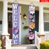 Spring Porch Sign Flowers Rustic 1 Pair Polyester Indoor Outdoor Decor
