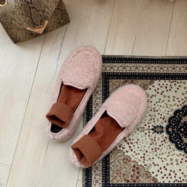 Туфли из меха плюшевого мишки, ноги ягненка на шерстяной чечевице, женская хлопчатобумажная обувь, чтобы согреться