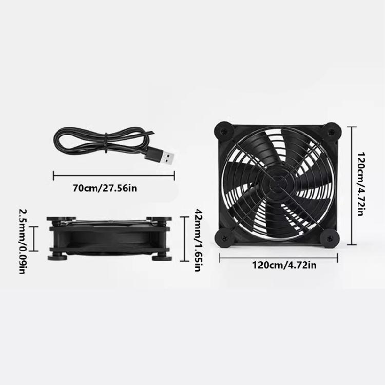 120mm Cooling Fan with USB Connection for Electronics, Server Racks, Networking Cabinets and Laptop Overheating Prevention
