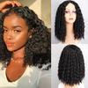 Long Kinky Curly Middle Part Synthetic Wigs for Black Women Deep Wave Cosplay Wig Heat Resistant Fiber Daily Wig Shoulder Length