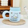 Большая емкость зеркальная чашка для воды студенческая мультяшная чашка милый сувенир керамическая кружка с крышкой высокий внешний вид