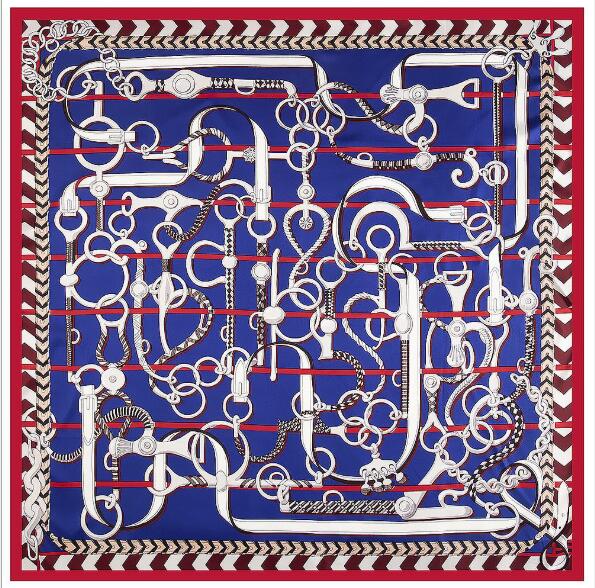 New Belt Saddle 130cm Square Scarf Luxury Brand Scarves For Ladies Twill Silk Scarf Woman Kerchief Shawl Scarves For Ladies