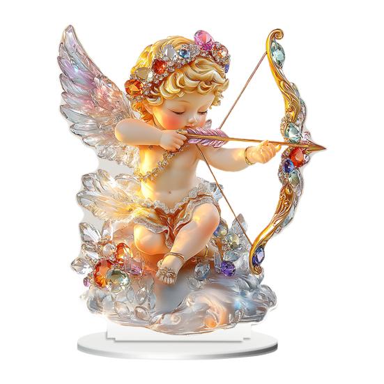 Орнамент в виде сердца любви 2D Плоский акриловый настольный декор Мультяшный орнамент в виде сердца любви