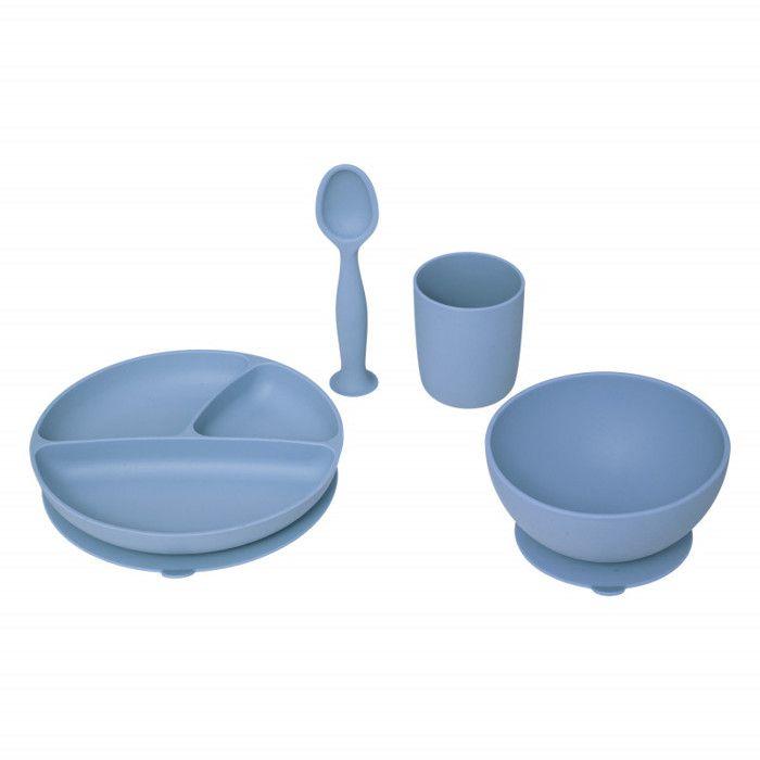 4-piece Silicone Meal Set "Blue" for Baby Atmosphera