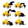 6pcs Plastic Yellow Mini Construction Vehicle Toys Puzzle Truck Model Toy Cake Decorations Children's Birthday Party Decorations
