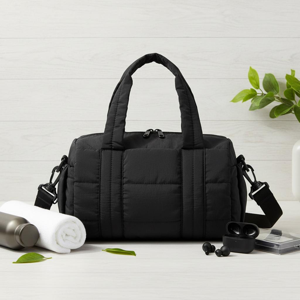 Женская стеганая дорожная сумка из нейлона с регулируемым ремнем, сумка через плечо для спорта и путешествий