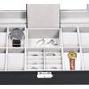 8 Slot Watch Box Cases Jewelry Storage Box Organizer for Men Women PU Leather Lockable Watch Holder with Ring
