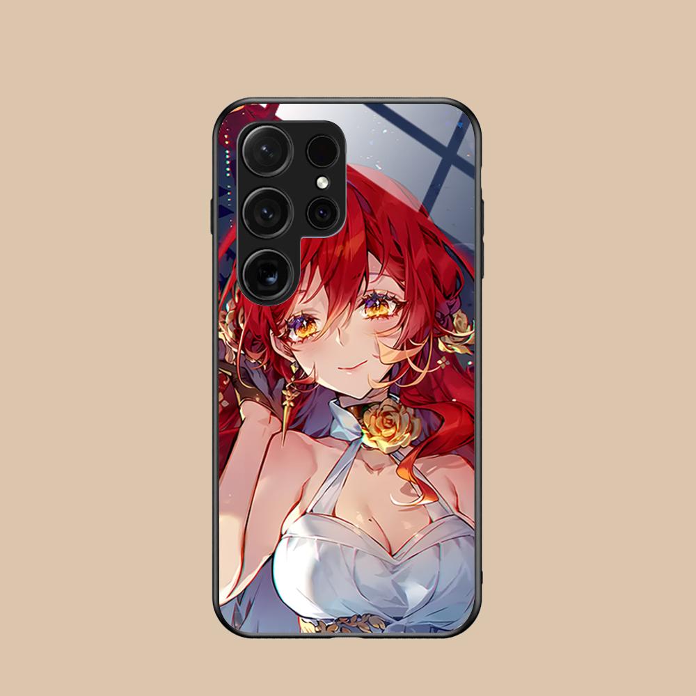 Стеклянный чехол HSR Himeko для мобильного телефона Samsung Galaxy S26 S25 S24 S23 S22 S21 S20 Note20 Plus FE Ultra Цветная крышка
