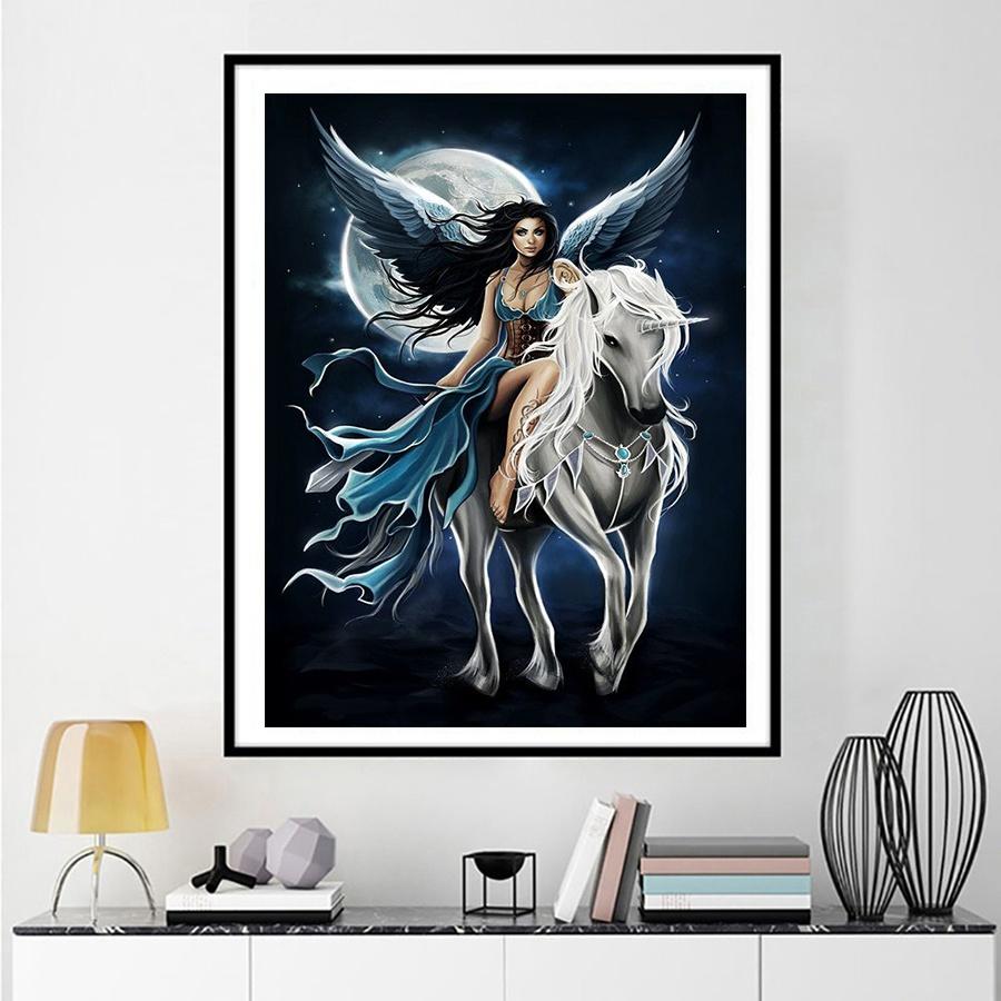 5D алмазная живопись для девочек и единорогов, картина со стразами, вышивка бисером, алмазная вышивка, полный круглый/квадратный набор сверл, домашний декор