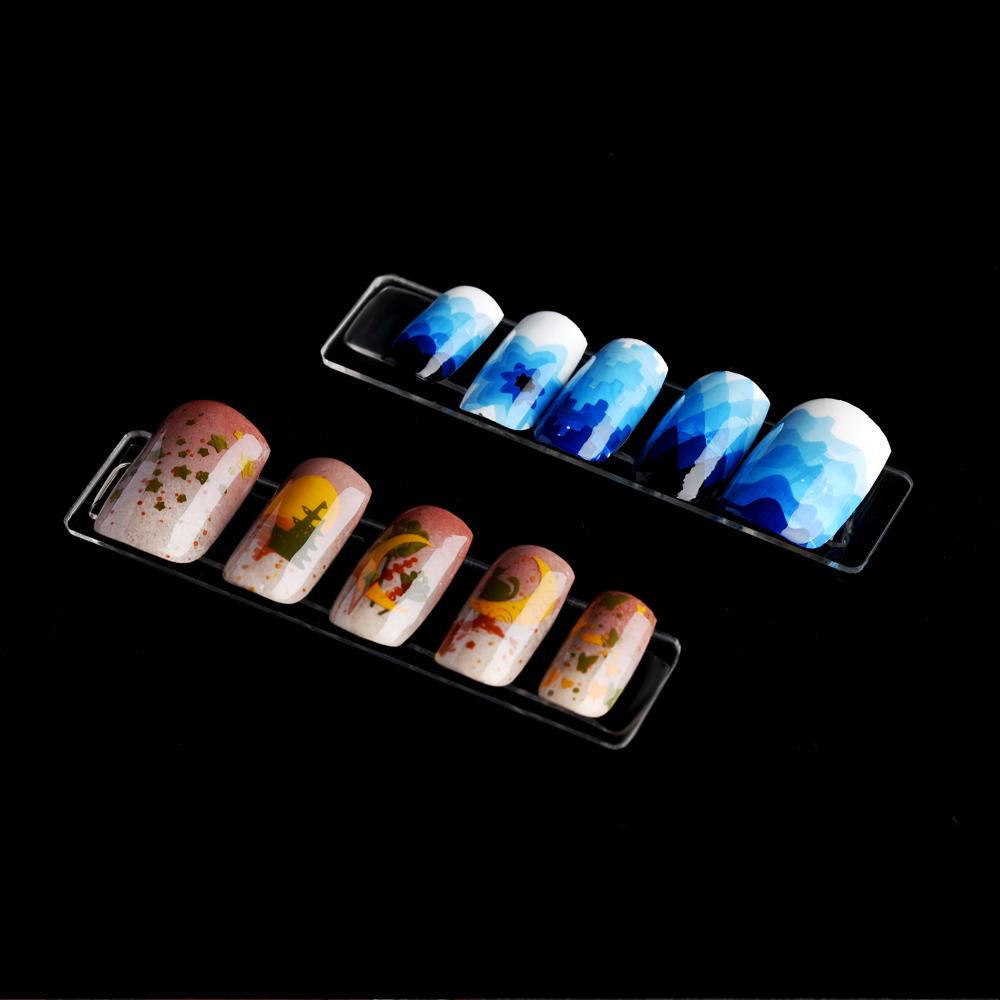kads 10 шт., подставка для накладных ногтей, прозрачная подставка для дизайна ногтей, акриловая подставка для накладных ногтей, демонстрационная подставка для ногтей, маникюрные инструменты