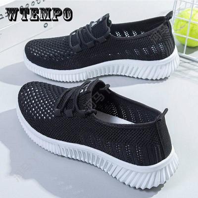 Летние женские сетчатые туфли из тканого материала, дышащие спортивные кроссовки для отдыха с низким верхом и нескользящей кроссовкой