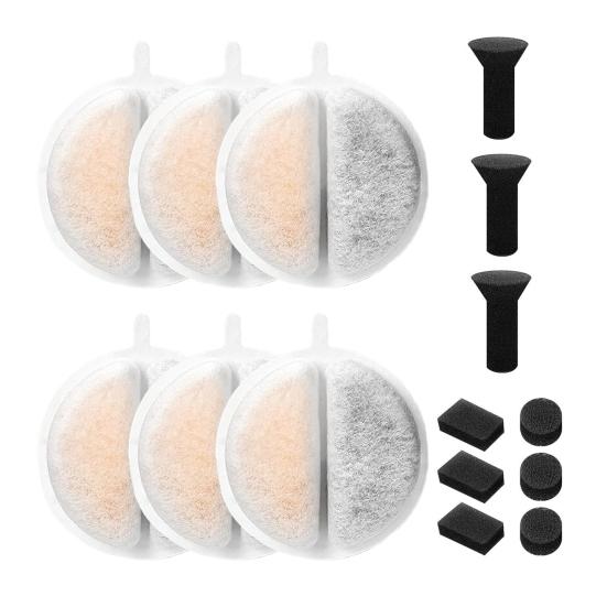 Фильтр для кошачьего фонтана для воды, сменный, автоматический дозатор воды для домашних животных, система фильтрации с активированным углем и губками для XCHO