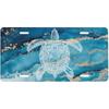 Sea Turtle Marble Front License Plate for Women Car Vanity Plates Decorative Aluminum Metal Cute Novelty License Plate Cover for Men 6x12 Inch (4
