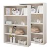 Bookshelf Set of 2, 59.9cm Wide X 15cm Deep X 84cm High, 4 Shelves, Slim Open Rack, Assembly Required, Comic Rack, Large Capacity, Off-Whi