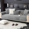 Solid Color Sofa Cover Universal Plaid Plush Non-Slip Thickened Living Room Sofa Cover Modern Sofa Cushion Armrest Back Towel