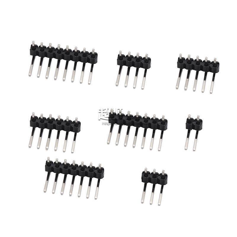 90° Dual Row Pin Header, 2.54MM Pitch, 1x2 to 1x40 Pins