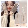 Winter Warm Gloves Plus Velvet Thickened Cold Proof Index Finger Touch Screen Soft and Comfortable Cold Resistant Partial Knitted Gloves Fashionable