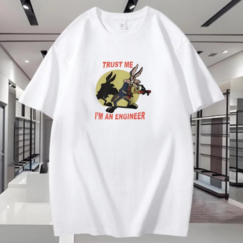 Trust Me IM An Engineer T Shirt Unisex Women T Shirts Hip Hop Oversize Clothing Fashion Loose Short Sleeve Couple Streetwear