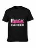 Футболка в поддержку осведомленности о раке молочной железы Дизайн F Cancer Футболка для поддержки осведомленности о раке молочной железы