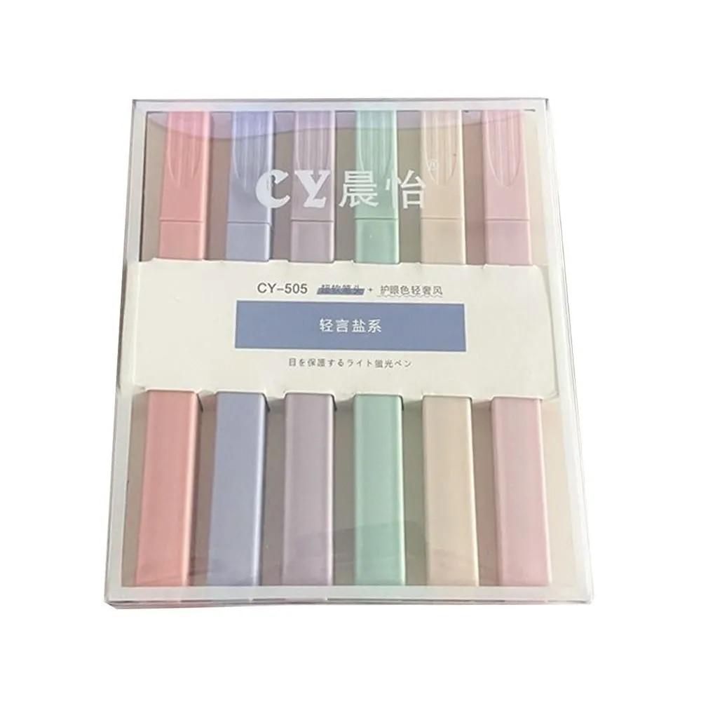 6Pcs Pastel Highlighters Pen Art Drawing Graffiti Marker Pen Colorful Fluorescent Pen Student Stationery School Office Supplies