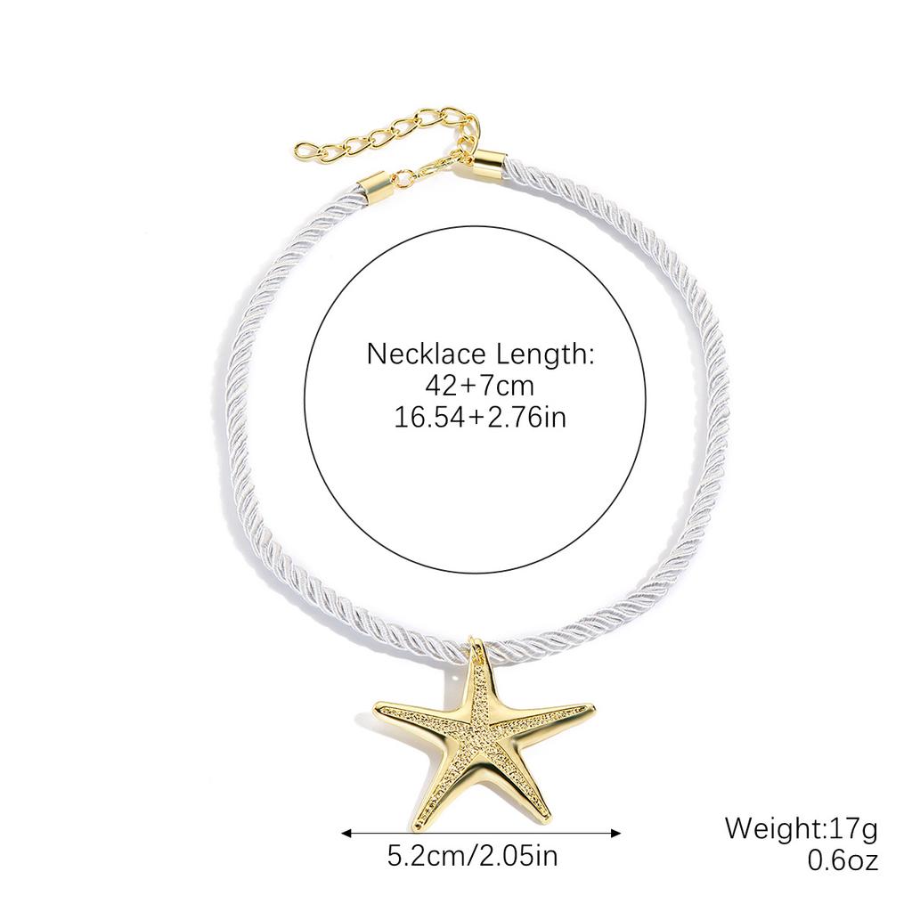 Ожерелье для женщин, ювелирные изделия, геометрическая морская звезда, ракушка, сплав, ожерелье, нишевый дизайн, ожерелье в стиле океана, красивое элегантное ожерелье для нее